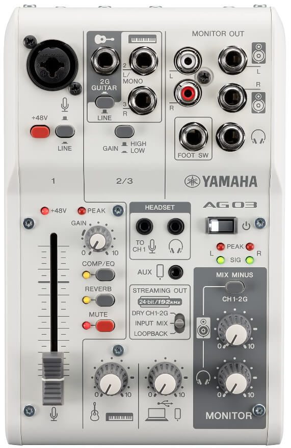 Mikser audio YAMAHA AG03MK2 White - miniatura
